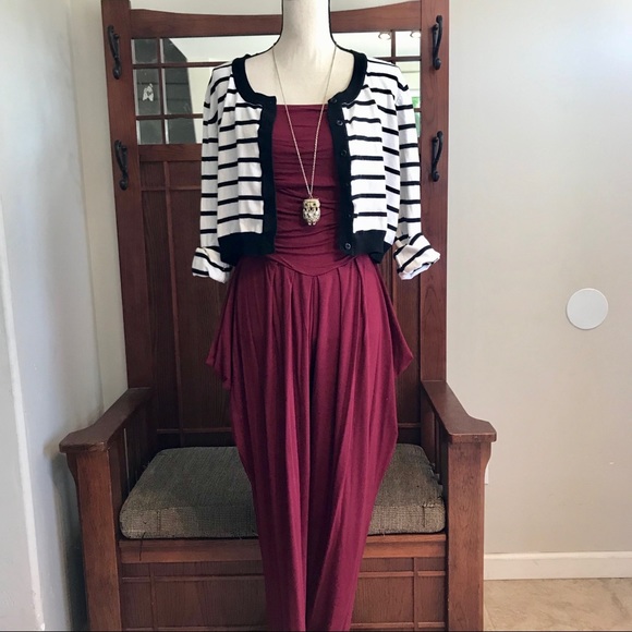 Pants - LAST ONE 1X Plus Size Strapless Jumpsuit